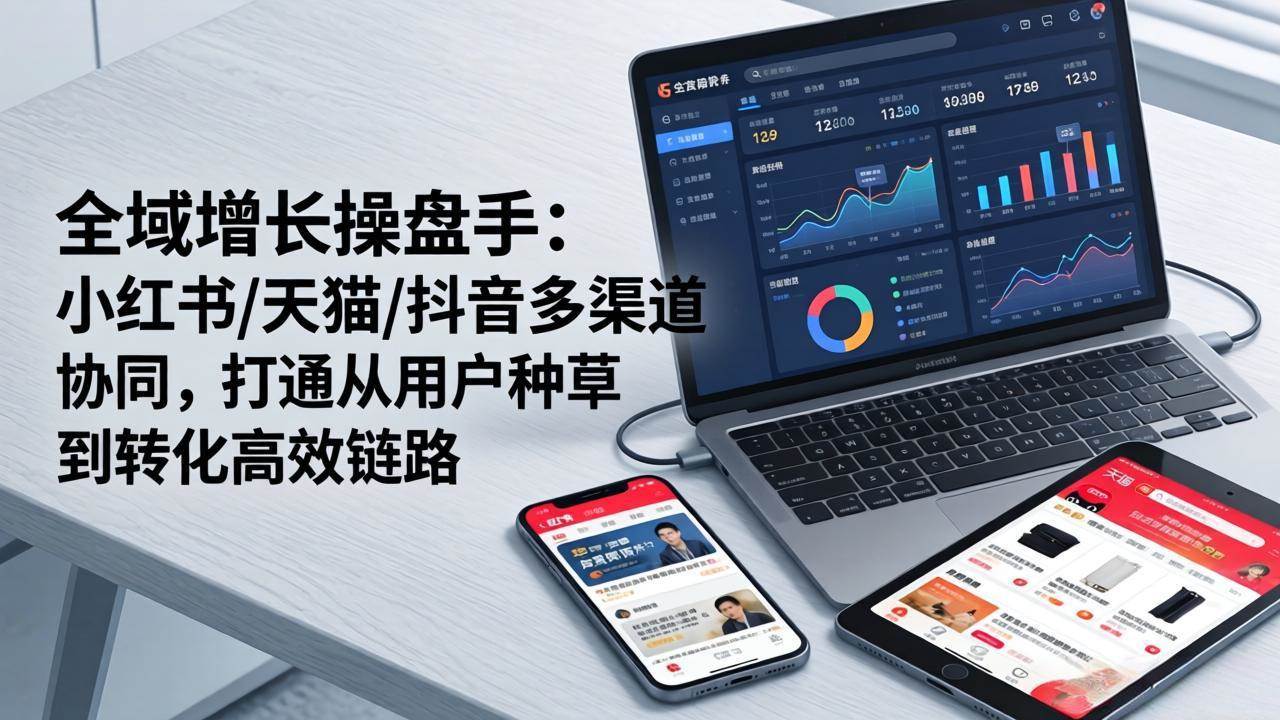 (3.12)全域增长操盘手：小红书/天猫/抖音多渠道协同，打通从用户种草到转化高效链路